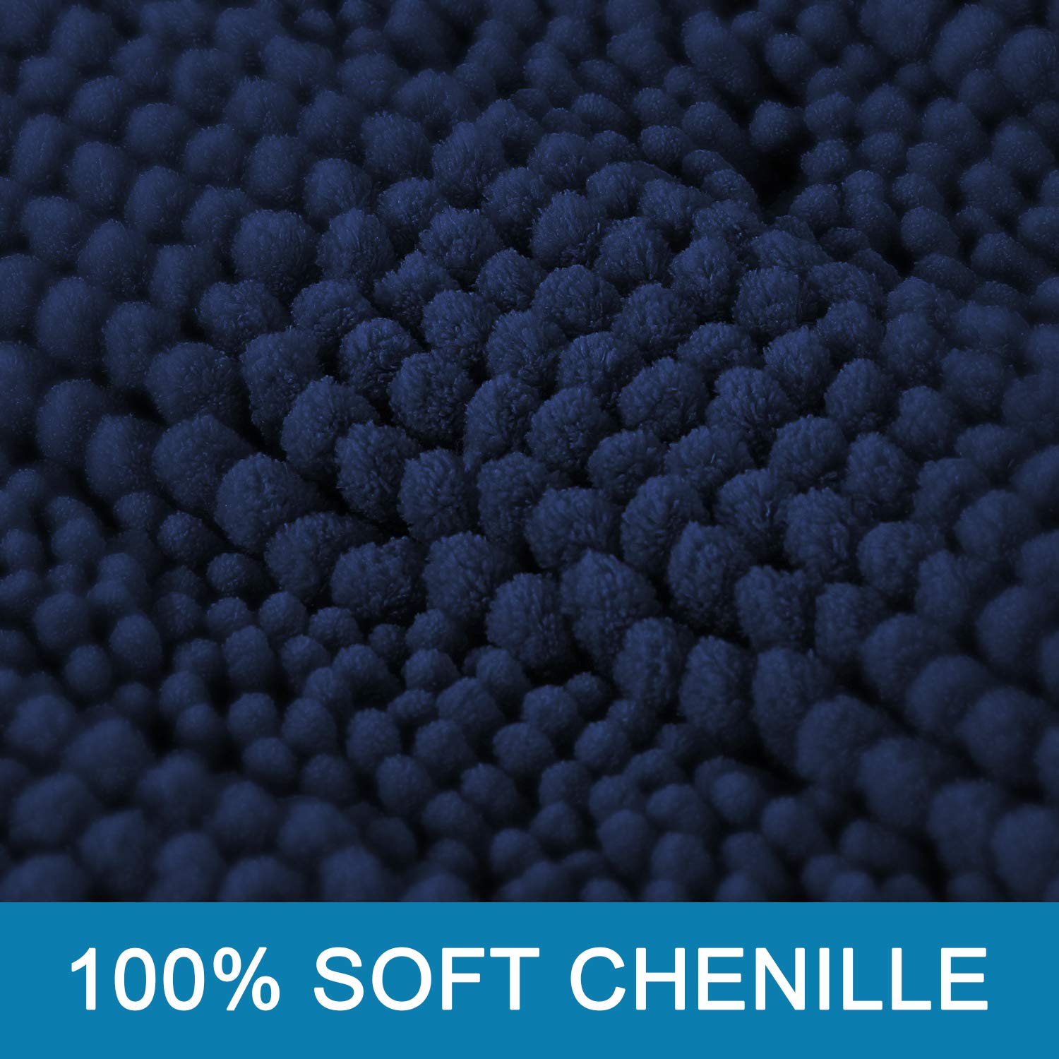 H.VERSAILTEX navy blue bath mats absorbent action keeps floors dry after showers.