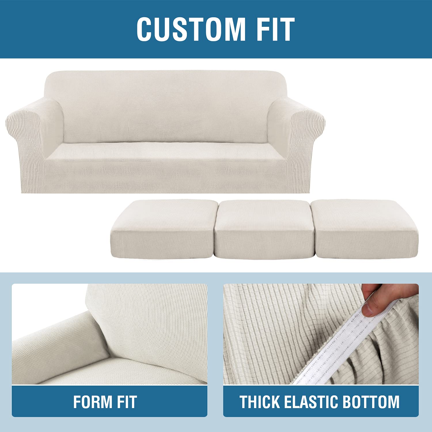 Neutral ivory slipcover with vibrant color accents for fresh style