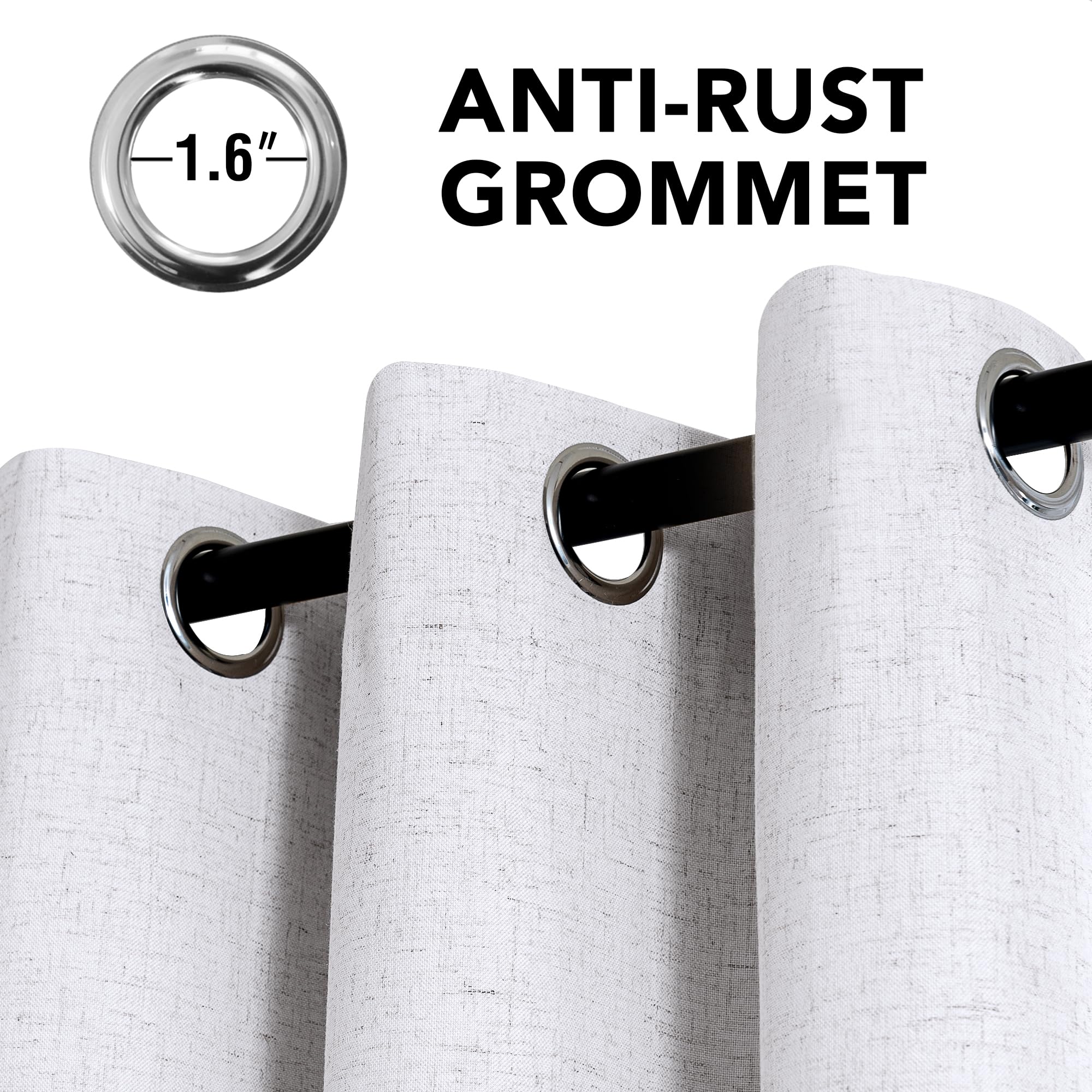 H.VERSAILTEX nickel grommets eight per panel for easy hanging