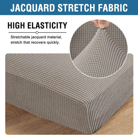H.VERSAILTEX slipcover with no slip elastic edges stays securely in place