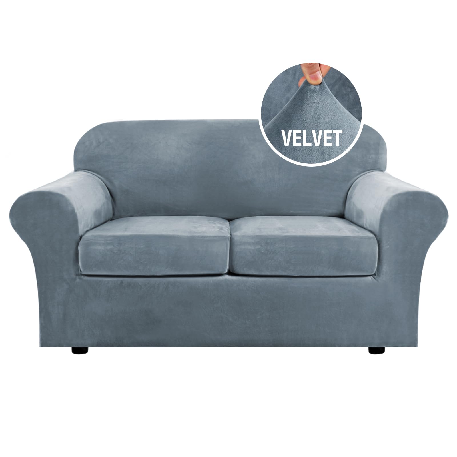 H.VERSAILTEX Real Velvet Plush base cover protects sofas up to 72 inches