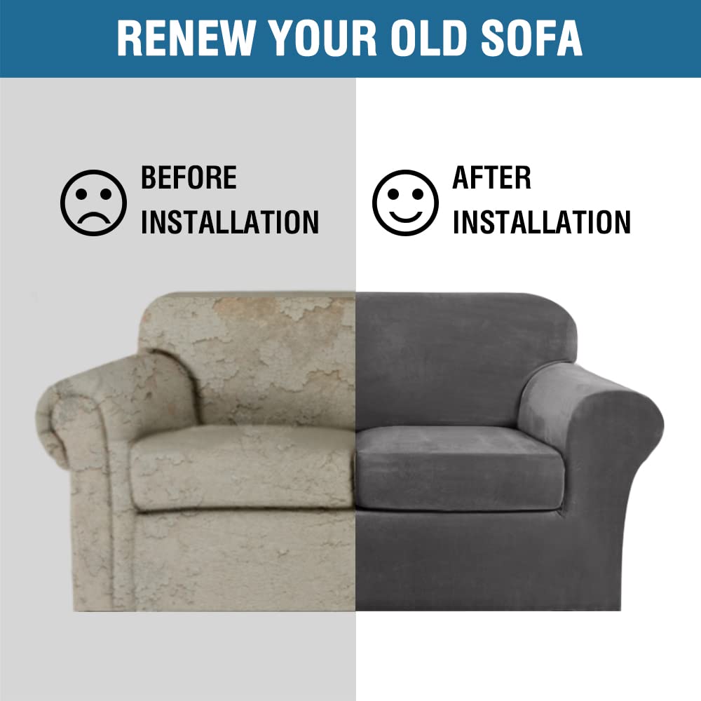 Machine-washable surface care for H.VERSAILTEX velvet sofa cover.