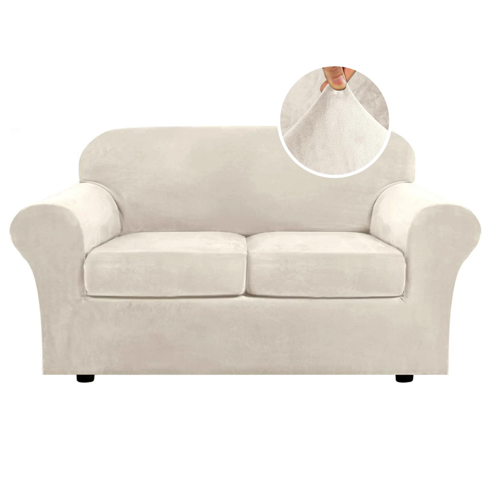 H.VERSAILTEX Real Velvet Plush base cover protects the sofa base for a sleek look.