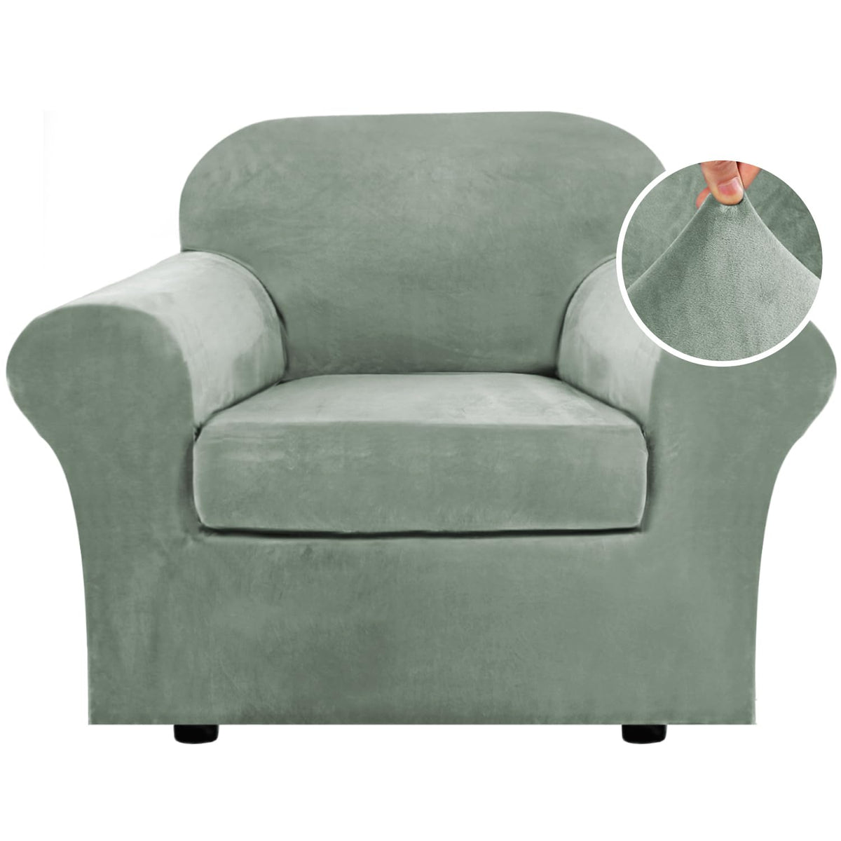 H.VERSAILTEX velvet slipcover base cover on sofa adds plush texture and fabric protection