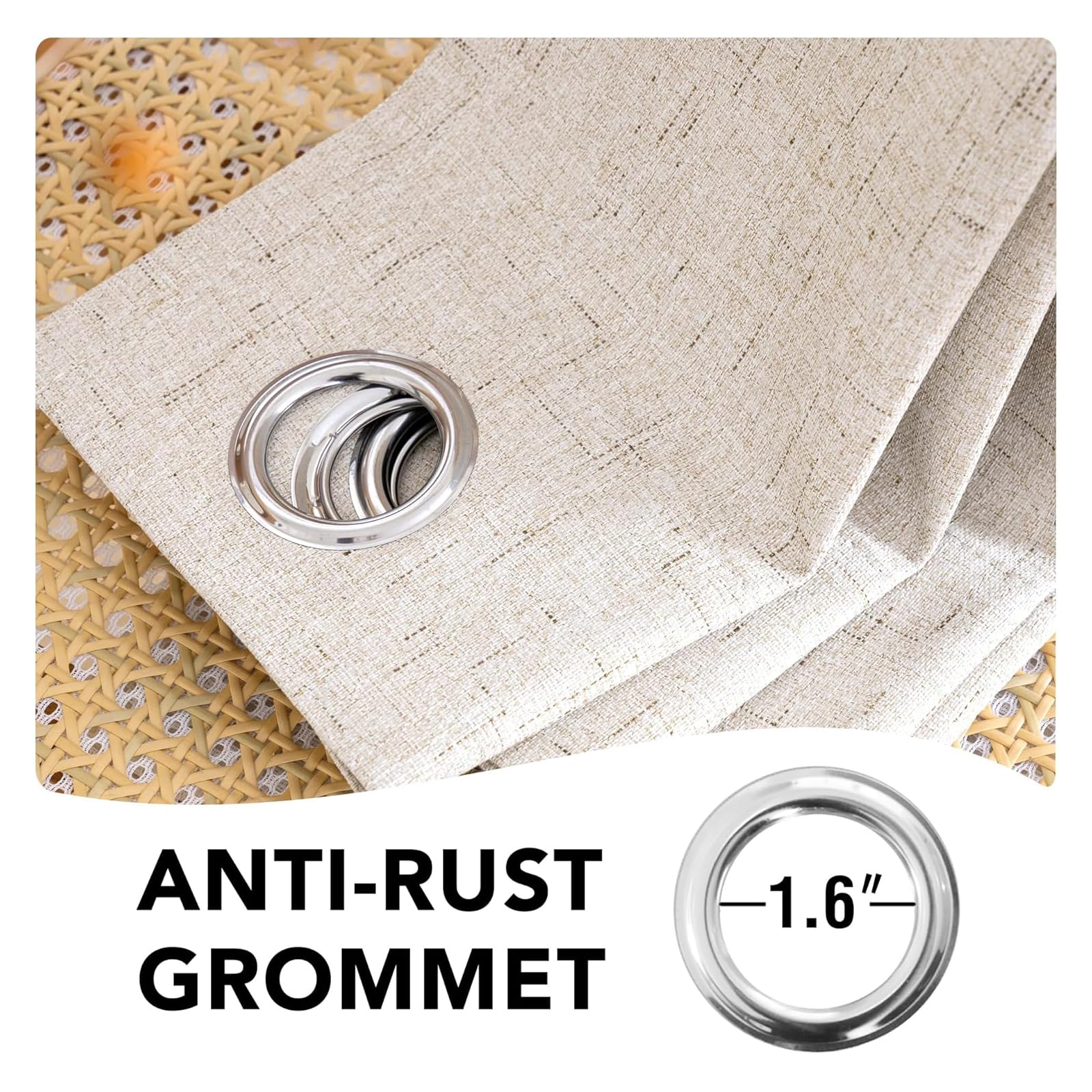 H.VERSAILTEX natural color linen look enhances bedroom privacy and style