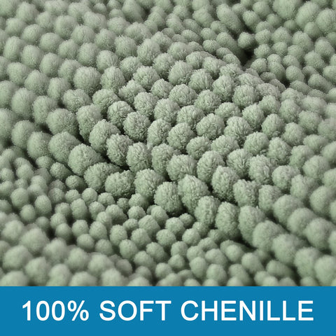 H.VERSAILTEX Sage bath rug absorbs moisture to protect floors.