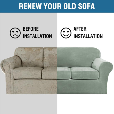 Room refresh with a modern plush sofa cover