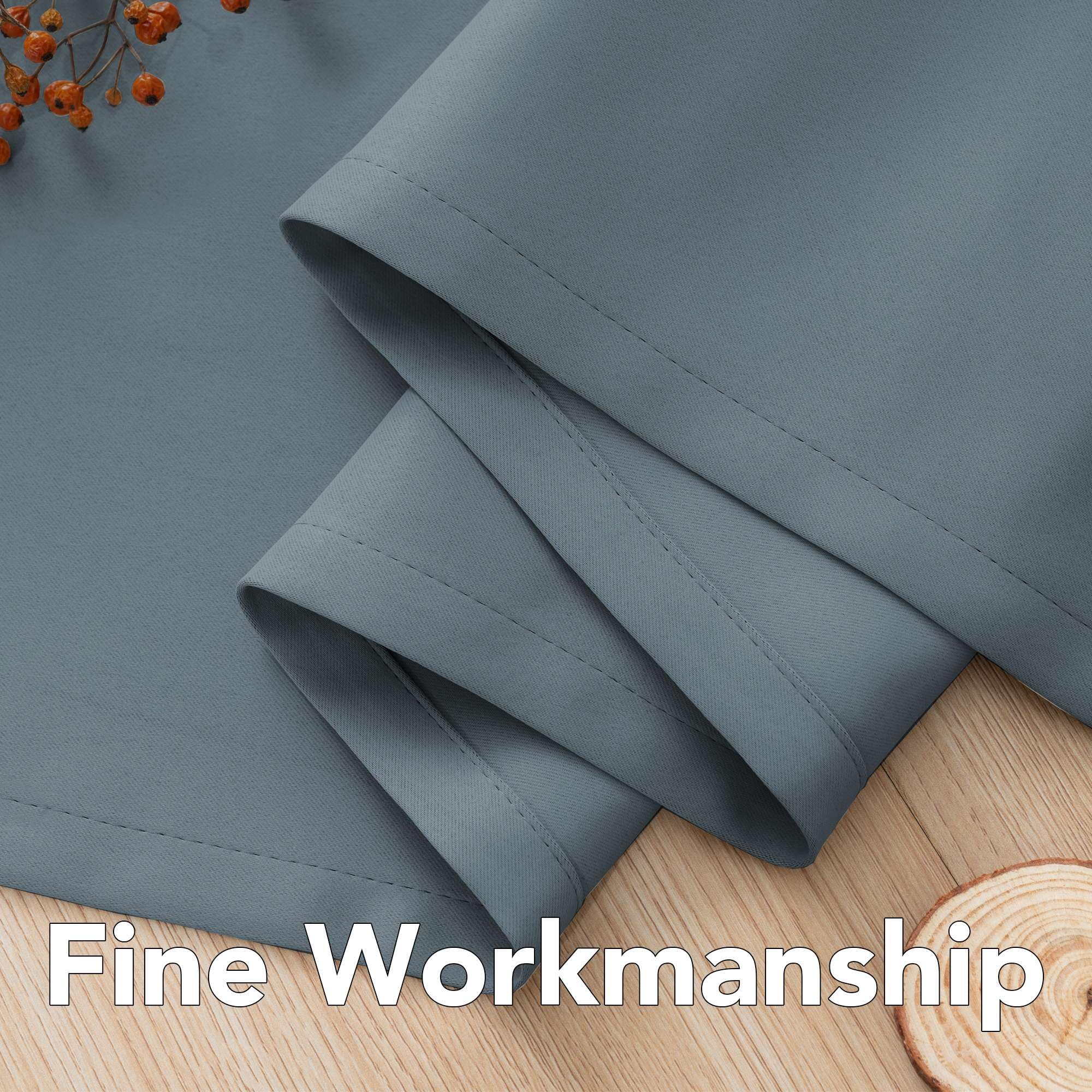 H VERSAILTEX Stone Blue curtains with easy care instructions