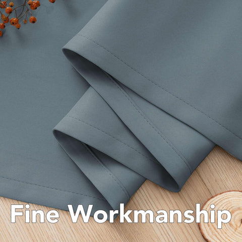 H VERSAILTEX Stone Blue curtains with easy care instructions
