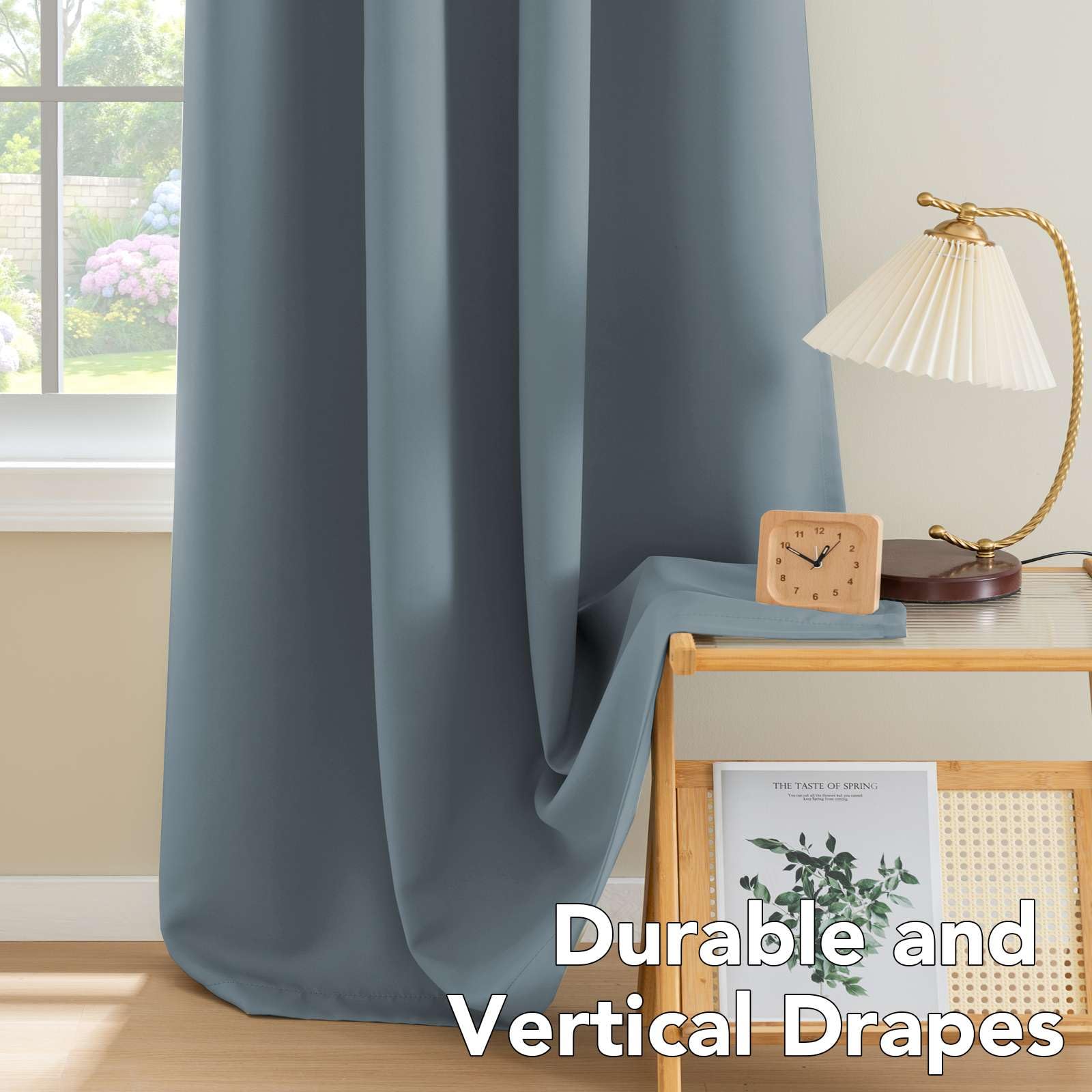 H VERSAILTEX Stone Blue curtains for noise reduction and focus