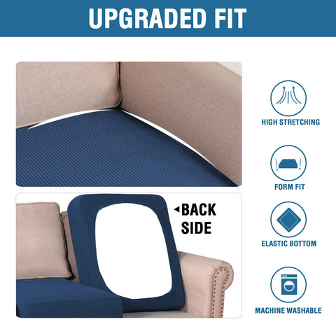 H.VERSAILTEX stretch slipcover fits both T and box cushions for versatility.