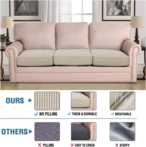 H.VERSAILTEX Island Fossi on sofa shows easy slip-on fit