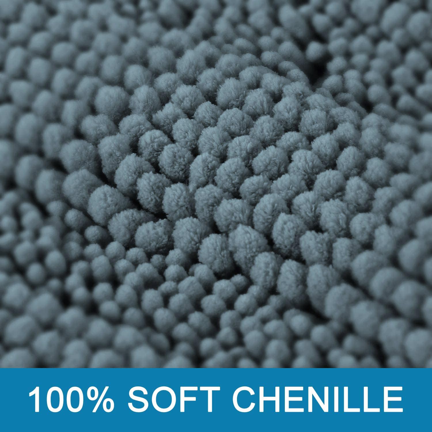 H.VERSAILTEX ultra-thick plush chenille rug adds cozy softness under bare feet.