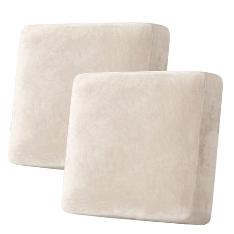 H.VERSAILTEX velvet cushion cover ivory close-up showing soft, durable fabric.