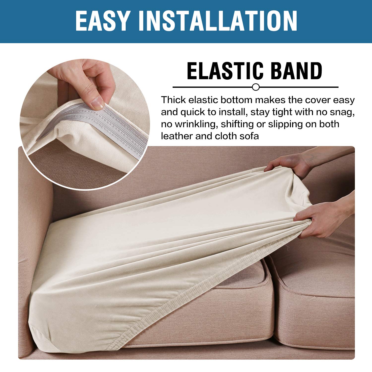 H.VERSAILTEX velvet cushion cover easy installation guide included for quick setup.