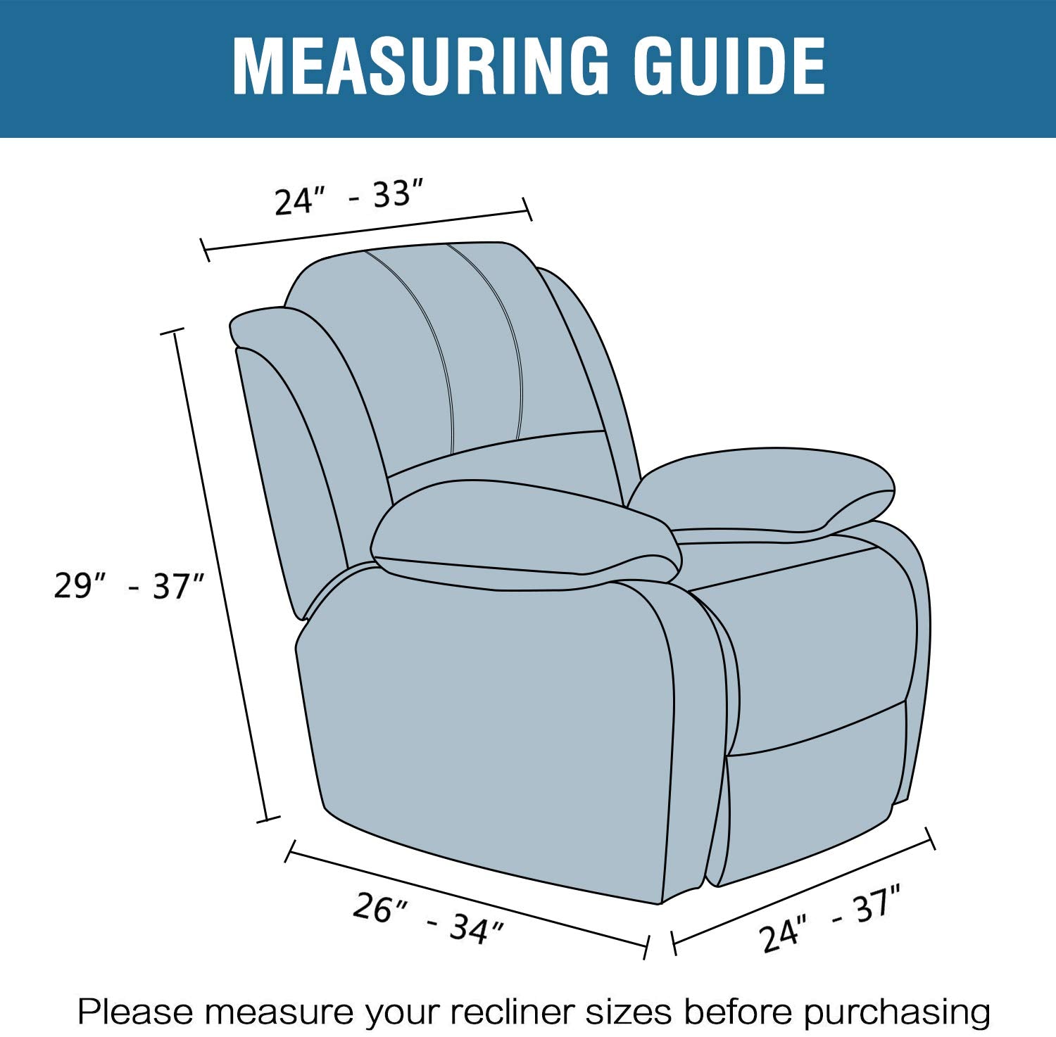 H.VERSAILTEX velvet recliner cover grey machine washable for simple care.