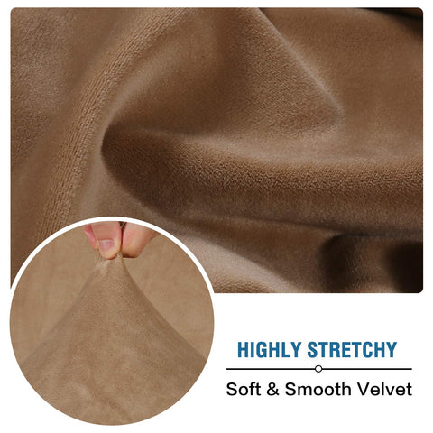 H.VERSAILTEX stretch-fit cushion cover on sofa, easy to install.