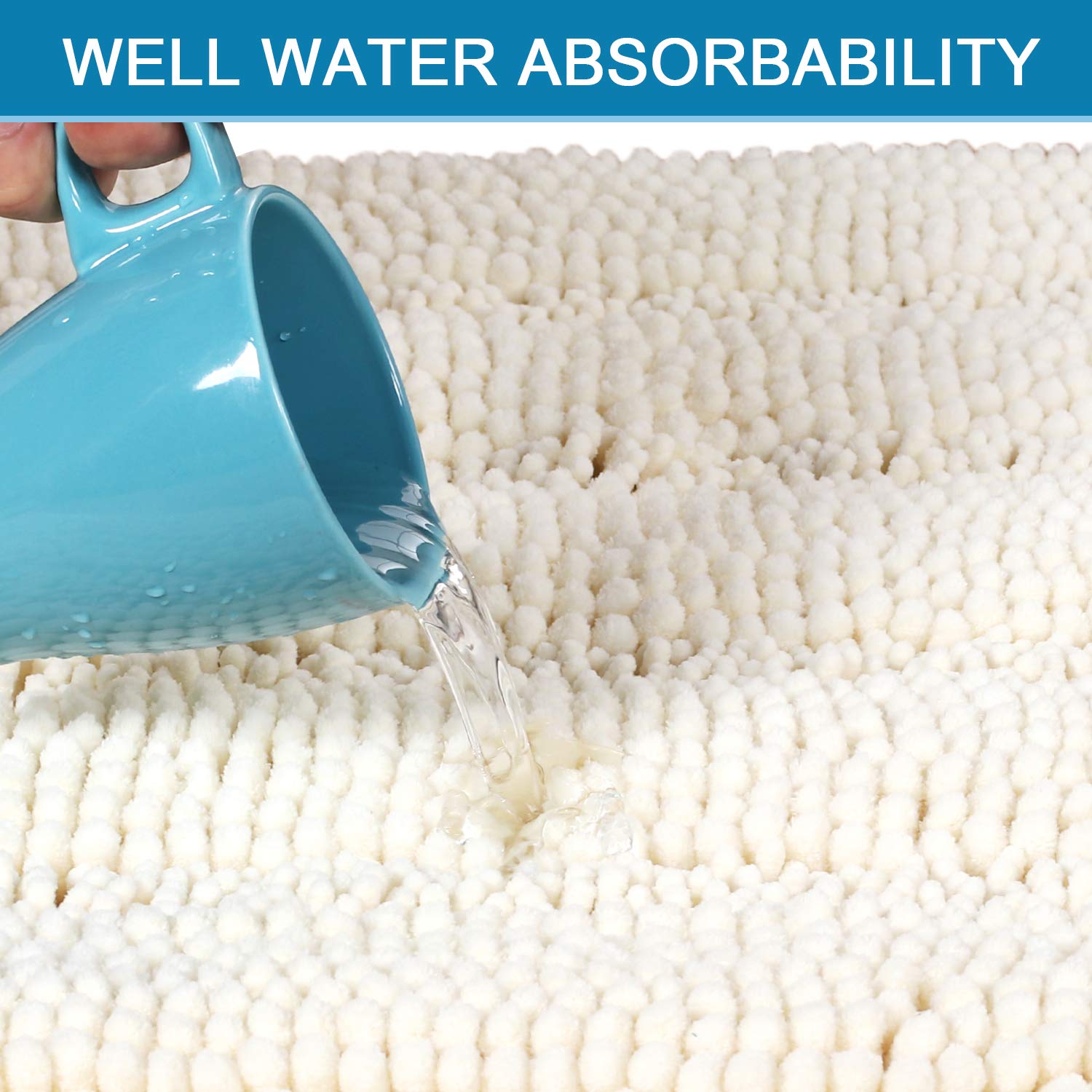 H.VERSAILTEX vibrant striped chenille bath rug decor uplift