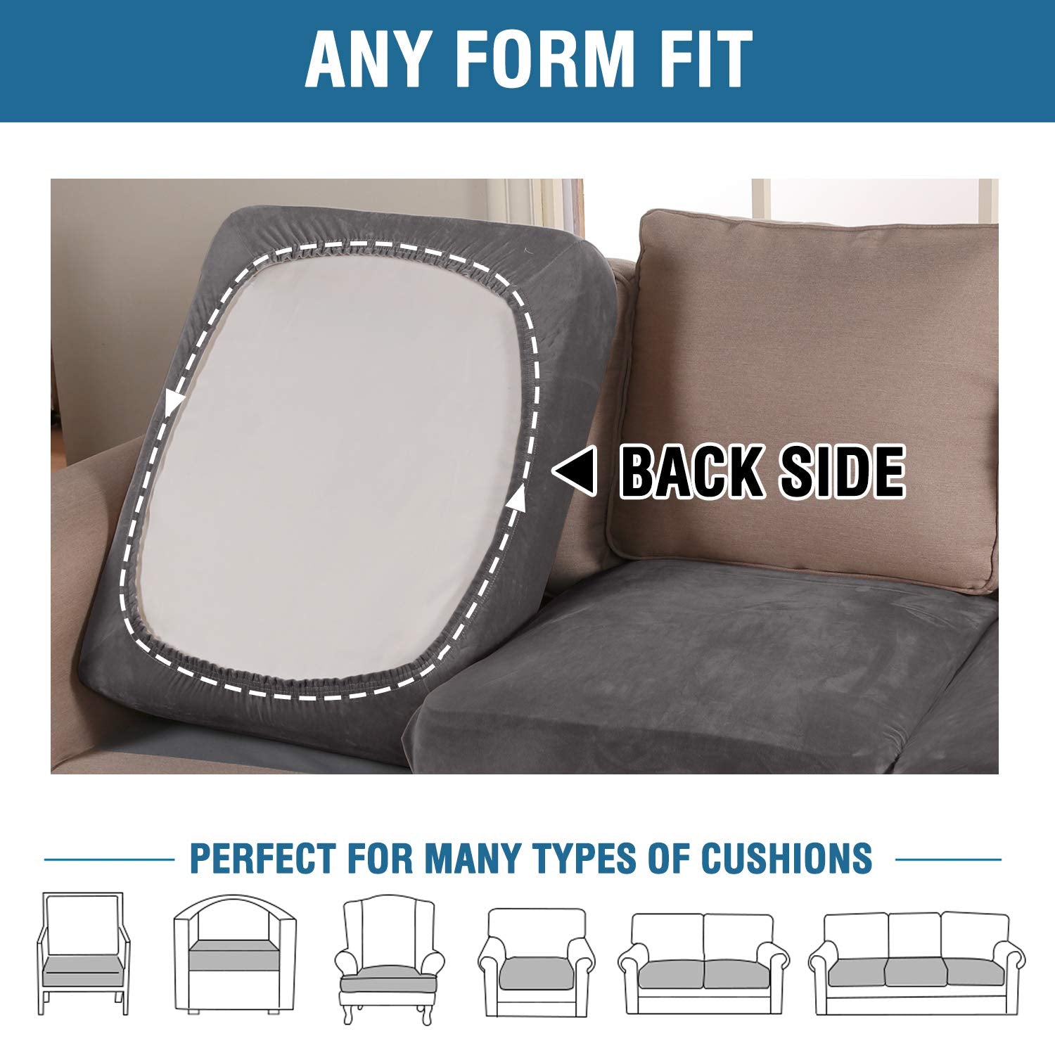 H.VERSAILTEX flexible fit for square, T, and L cushions.