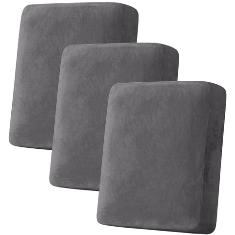 H.VERSAILTEX velvet stretch cushion cover set on sofa cushions, 3-piece protection.