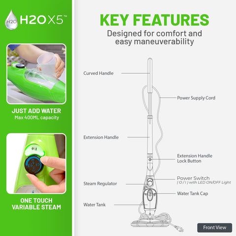 H2O X5 extension hose extending reach for high tasks.