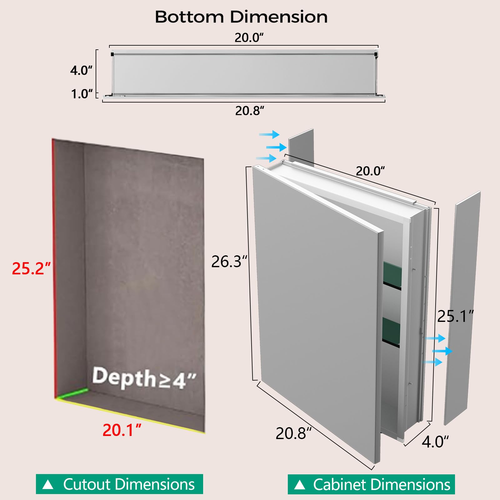 HABIUBIU sturdy aluminum cabinet resists humidity and daily use.