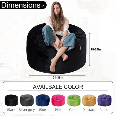 HABUTWAY bean bag chair memory foam fill inside demonstrates quick rebound for comfort