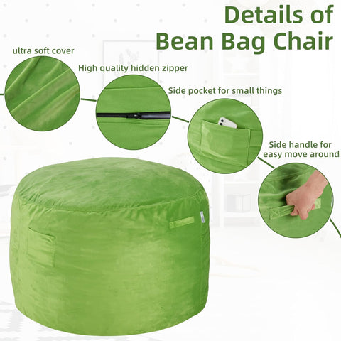 HABUTWAY bean bag chair sturdy-handle improves portability.
