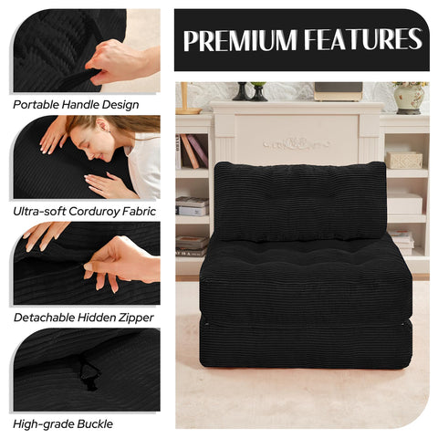 HABUTWAY folding sofa bed reinforced stitching supports daily use