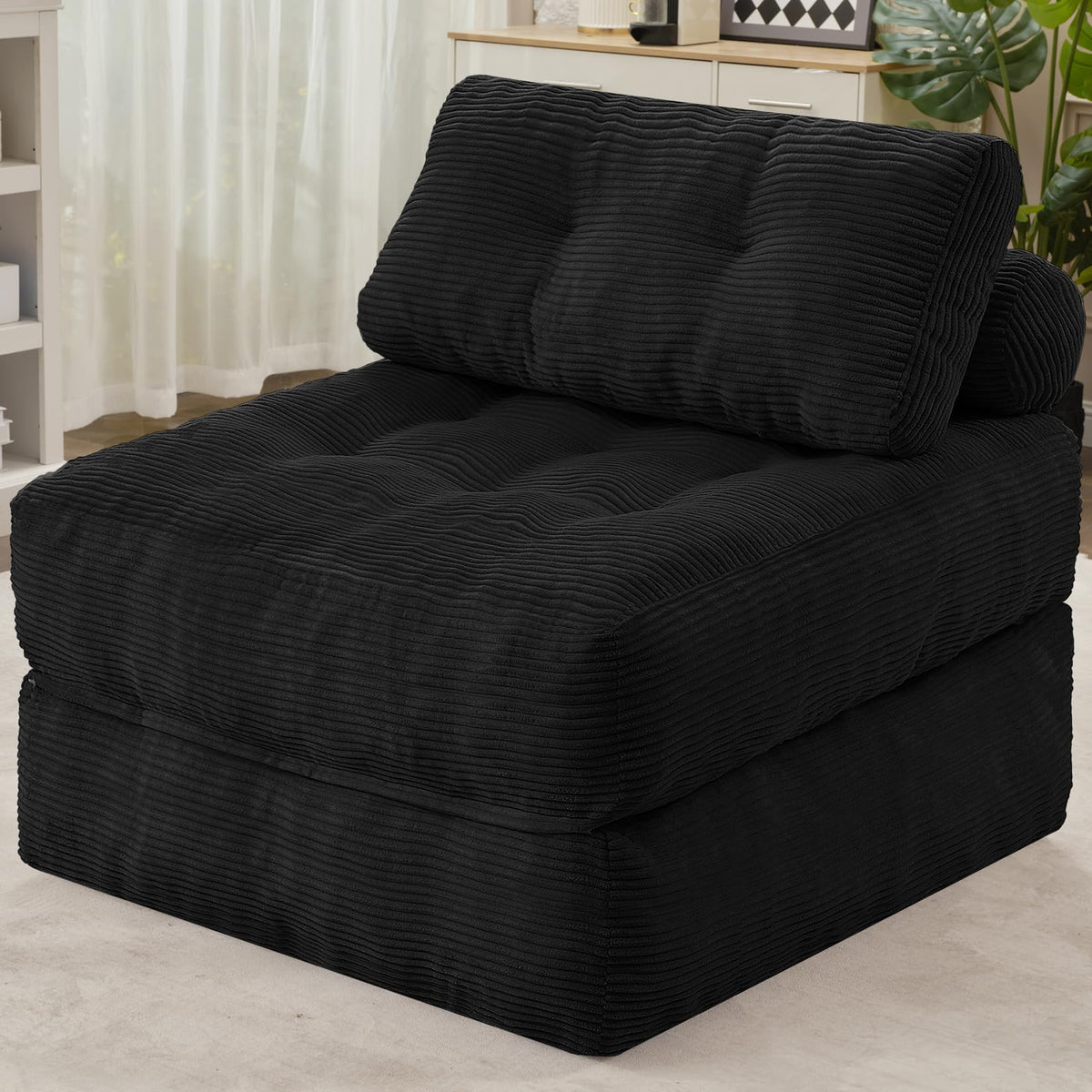 HABUTWAY folding sofa bed front view shows versatile 3-in-1 design for small spaces
