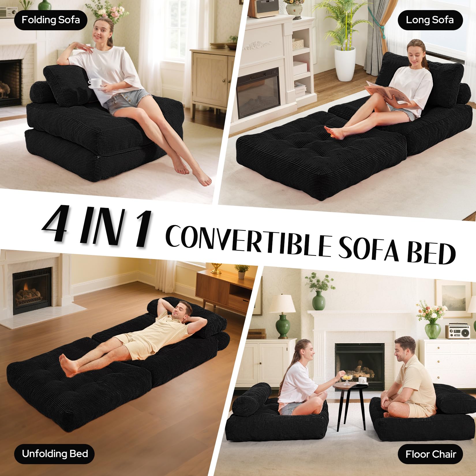 HABUTWAY folding sofa bed portable design with carry handle for easy movement