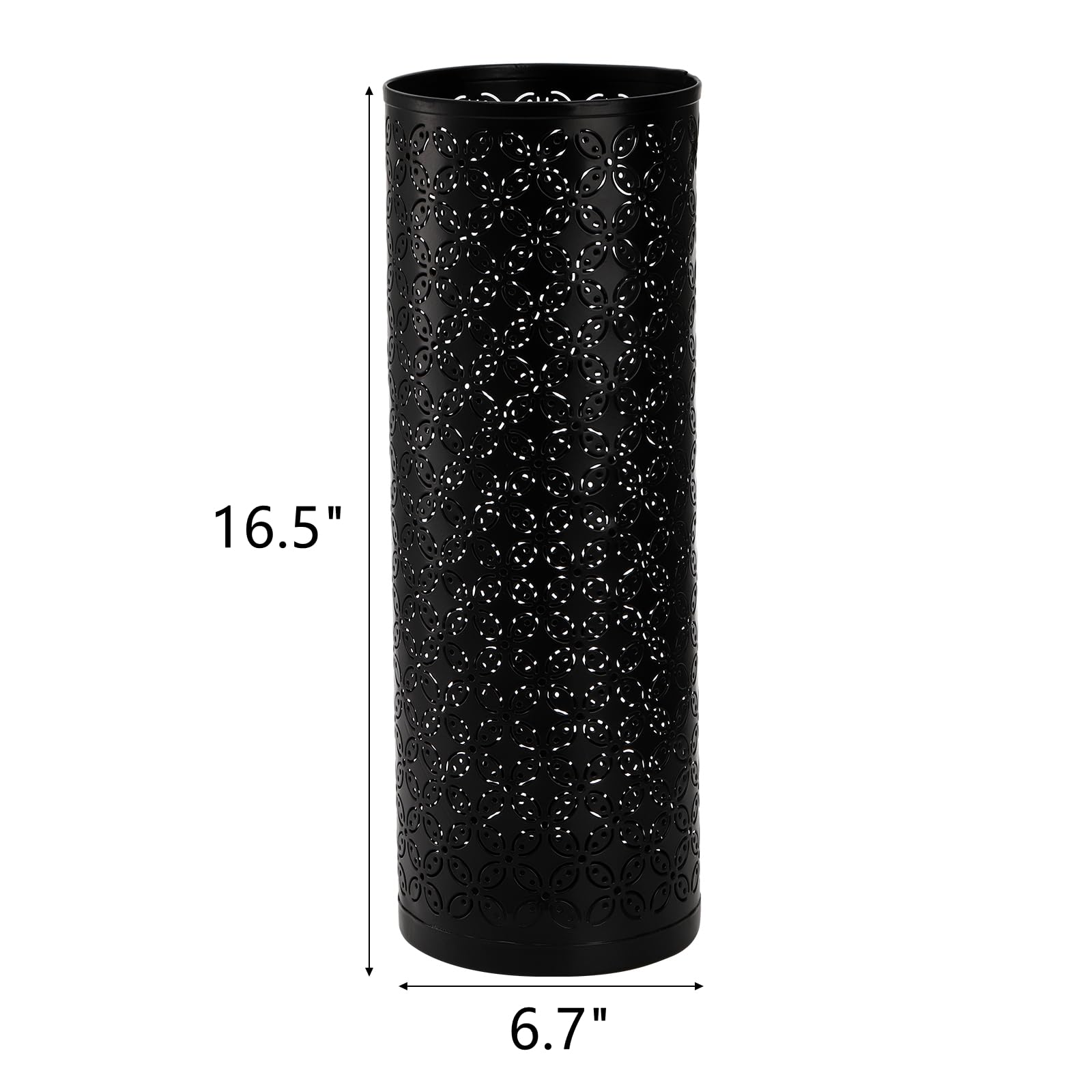 Hacaroa free-standing umbrella holder bin in black for space-saving hallway organization