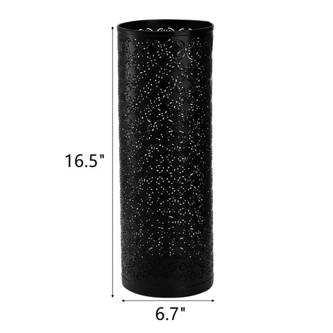 Hacaroa free-standing umbrella holder bin in black for space-saving hallway organization