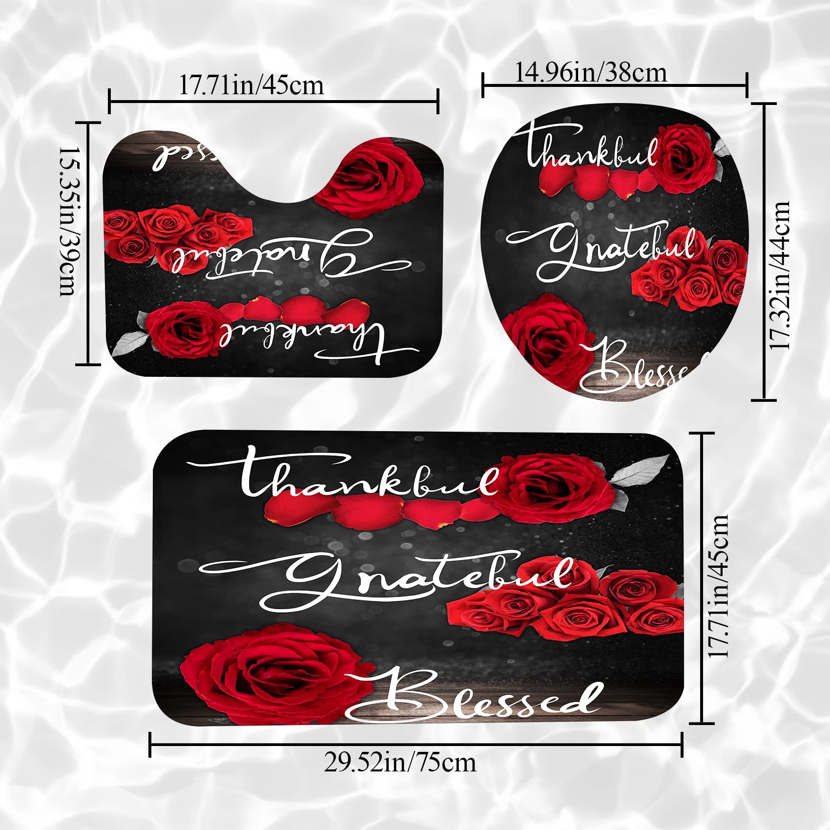 Hadint toilet lid cover completes the look with coordinated floral charm.