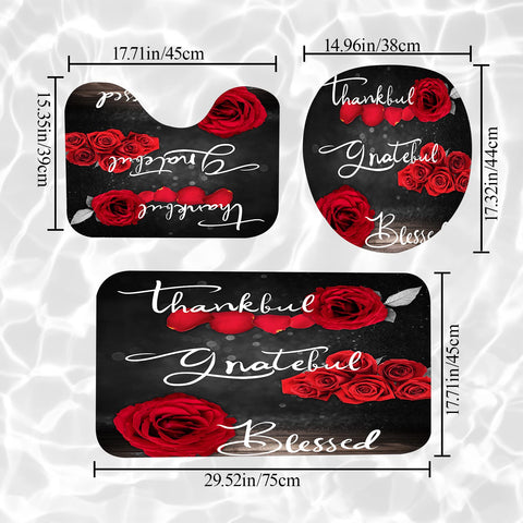 Hadint toilet lid cover completes the look with coordinated floral charm.