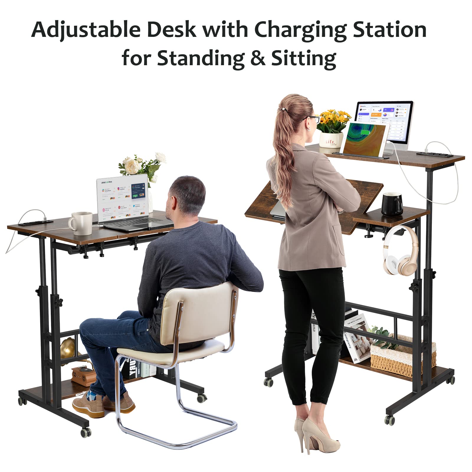 Hadulcet rustic brown finish blends with home or office decor.