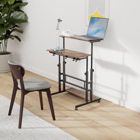 Hadulcet desk with charging station keeps devices powered during work sessions.