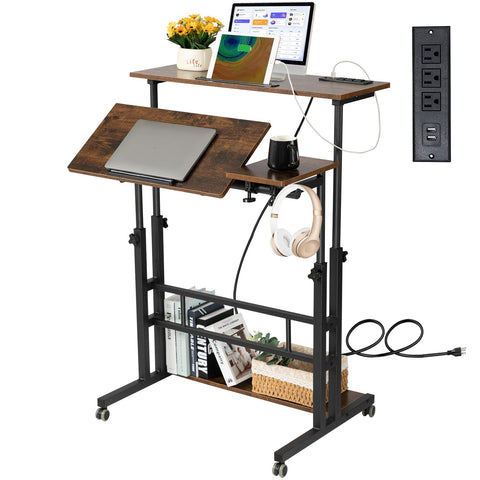 Hadulcet mobile standing desk in adjustable-height mode for ergonomic shifts.