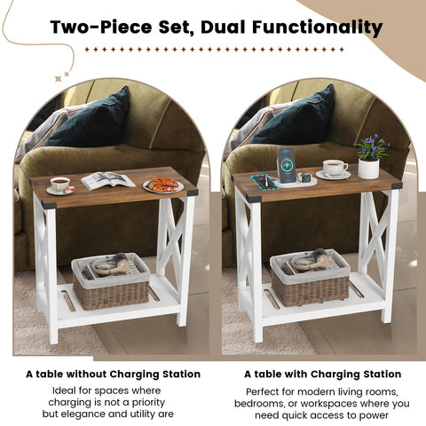 Hadulcet nightstand with USB ports: bedside charging for phones and tablets.