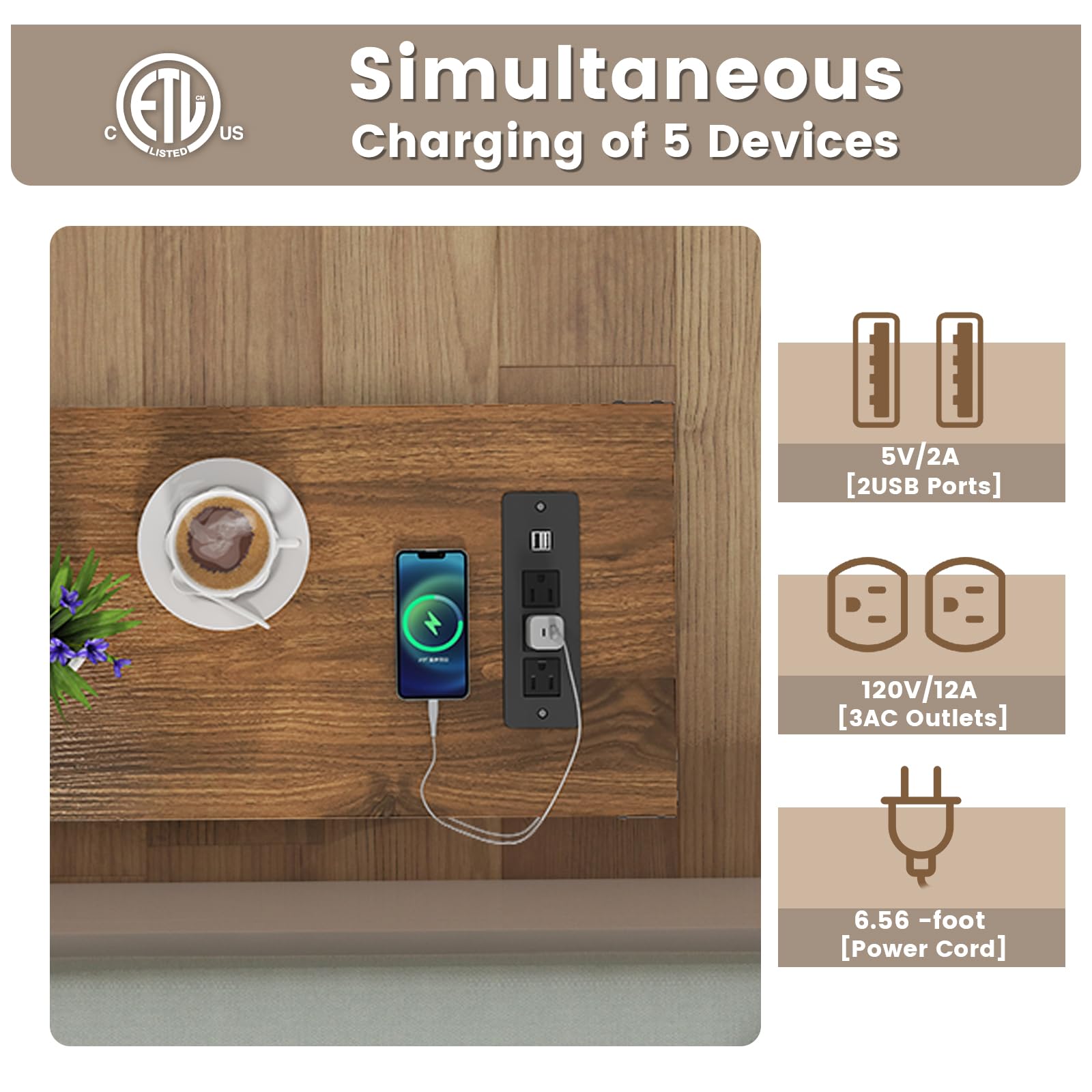 Hadulcet slim sofa-side table: fits beside seating without crowding.