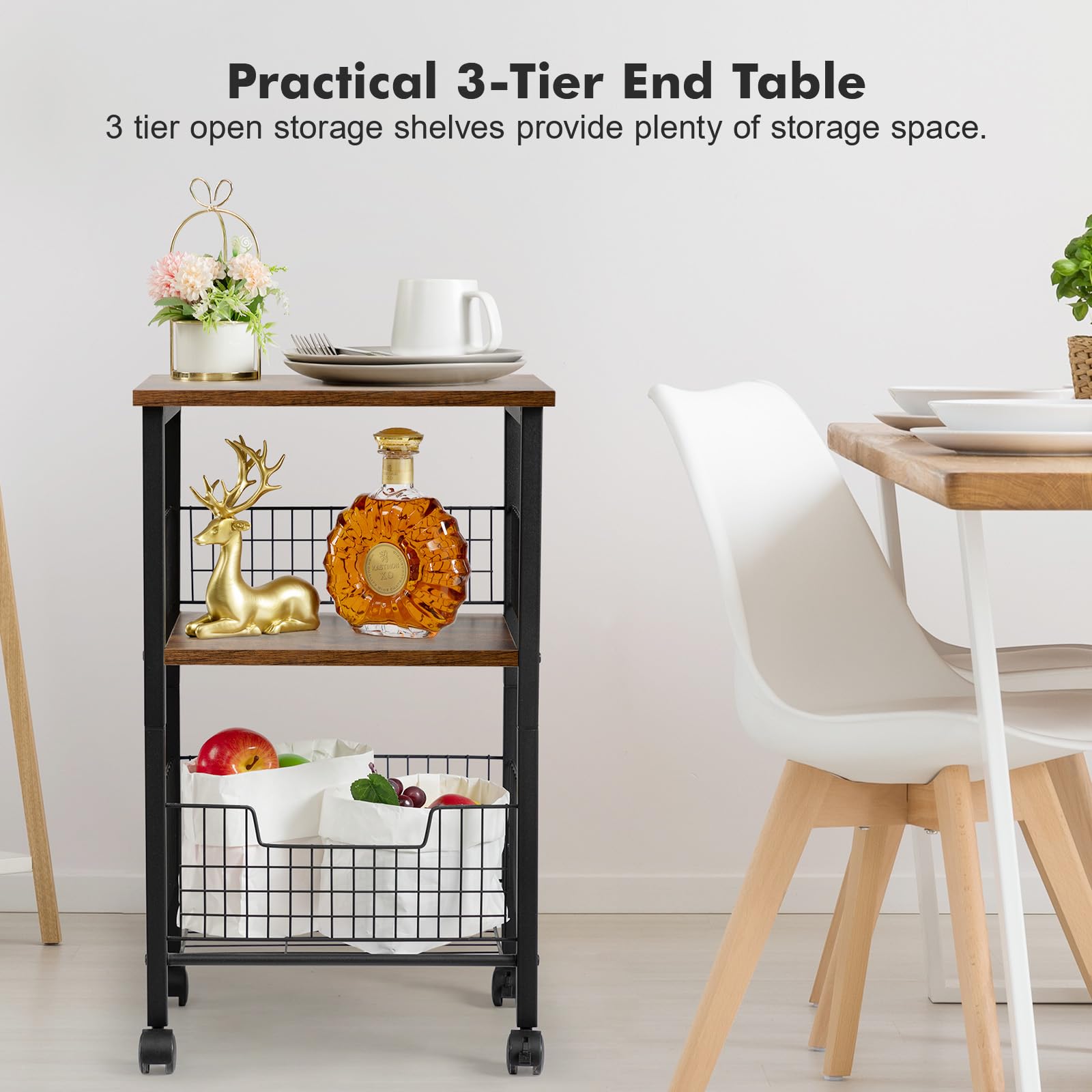 Hadulcet small end table metal frame adds sturdy daily support