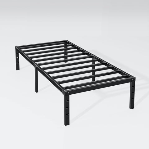 Hafenpo twin bed frame no box spring required for a clean look.