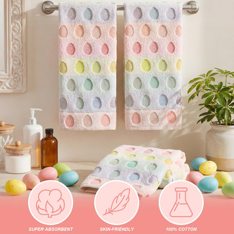 Hahafelt 3pc Easter towel set adds seasonal charm with durable cotton.