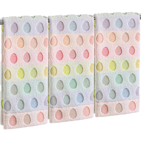 Hahafelt Easter hand towel with pastel egg pattern, highly absorbent for daily use.