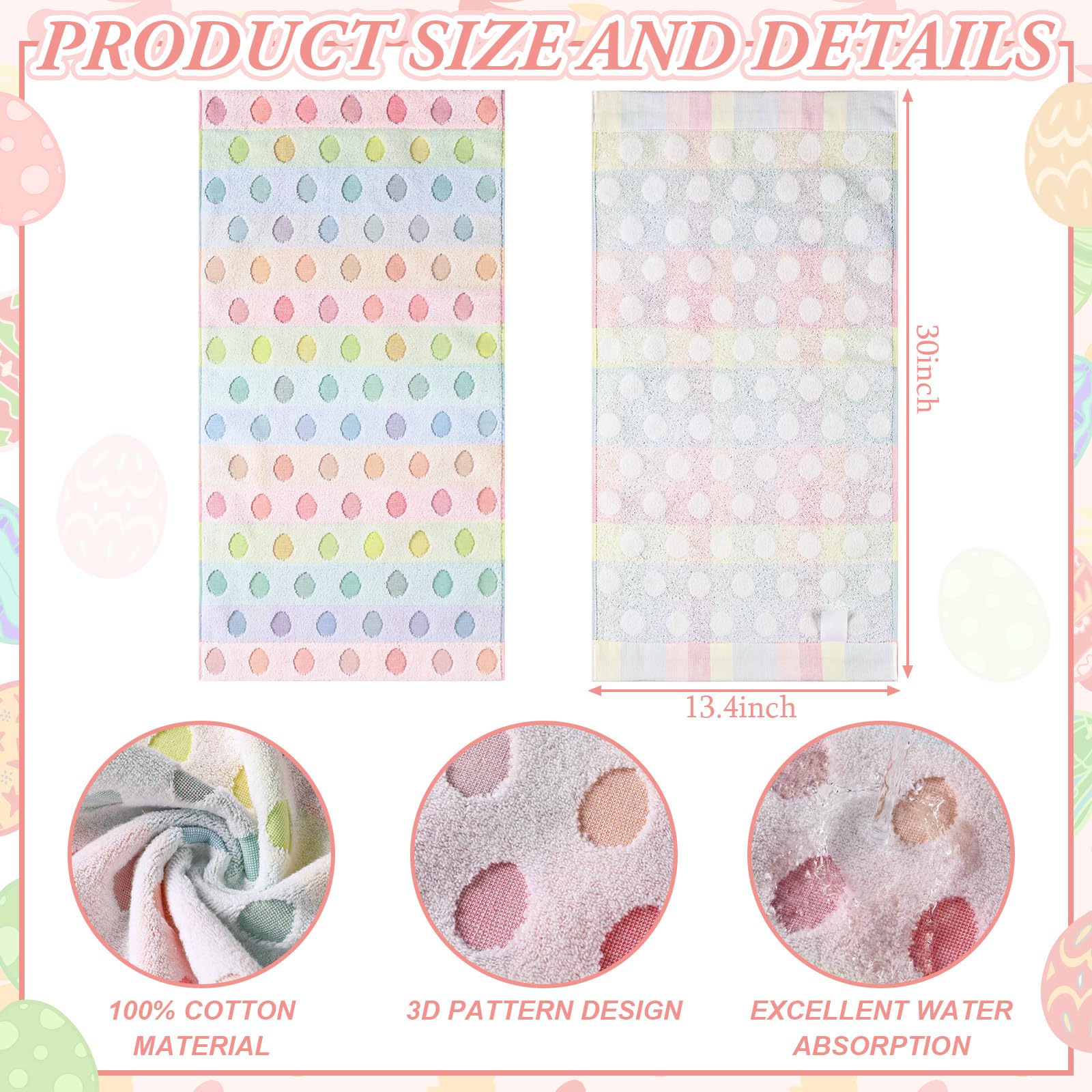 Hahafelt Easter towel with rabbit motif, perfect for kitchen and bathroom decor.