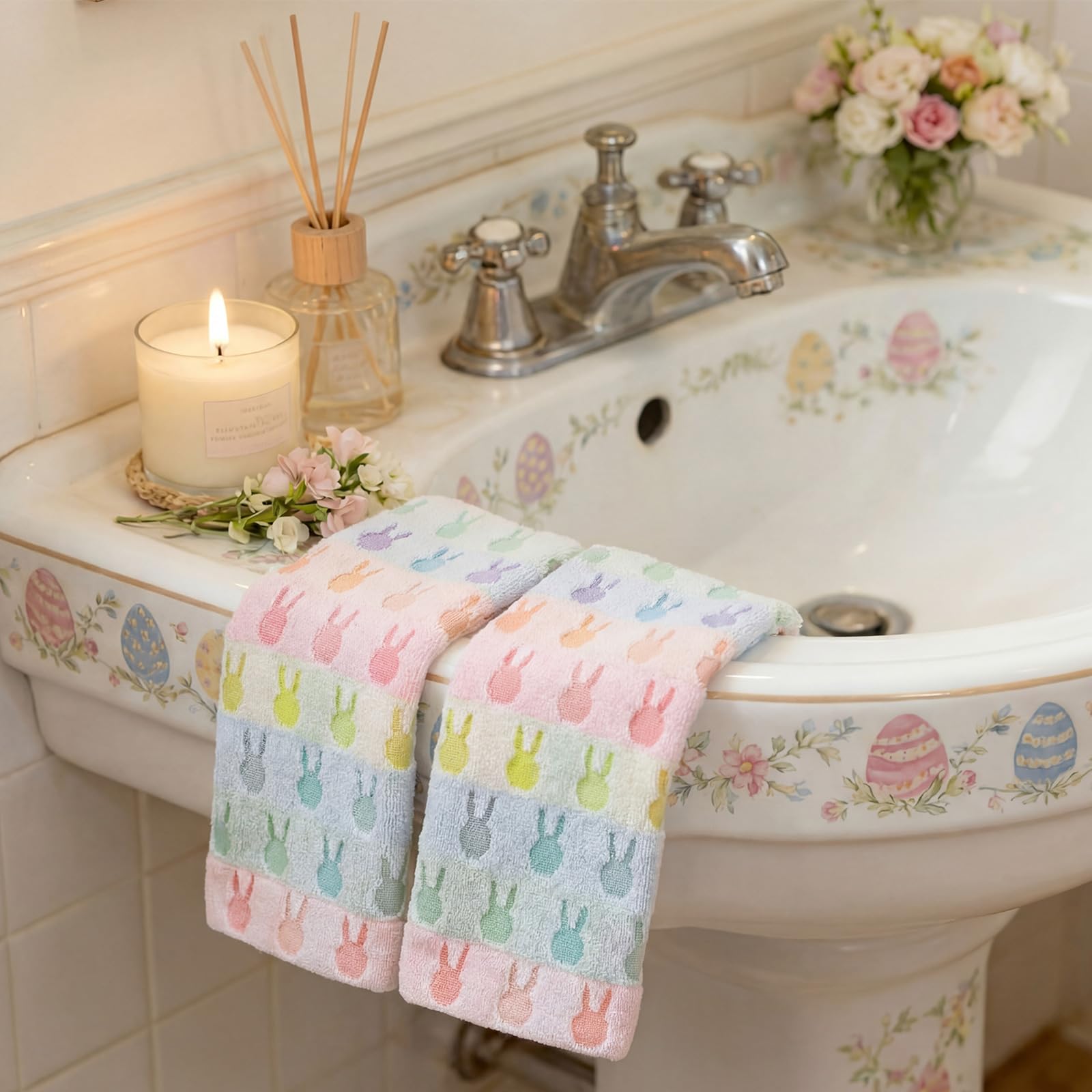 Hahafelt jacquard Easter bunny design adds festive charm to towels