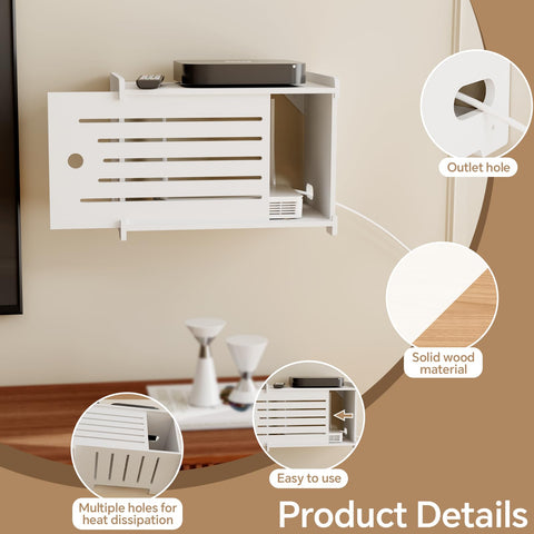 HAIDAIYA router storage box with cable-management keeps wires organized.