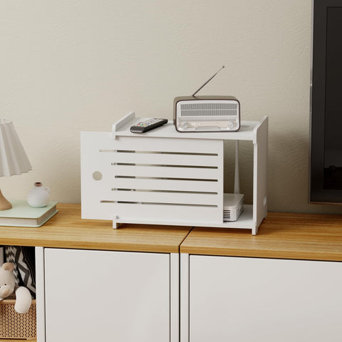 HAIDAIYA storage box interior fits routers, modems, and projectors neatly.