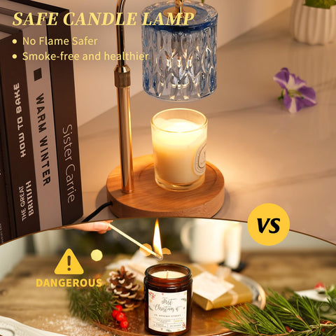 HAIDOLIANG candle warmer lamp glass shade creates a soft glow for relaxing evenings