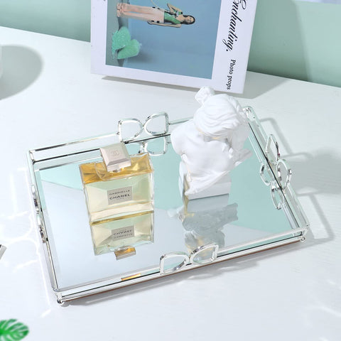 HAIGOUER mirror tray showcases jewelry and cosmetics with a reflective surface